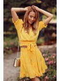 Lovely mini skirt with ruffles, yellow 4008 - Online store - Boutique